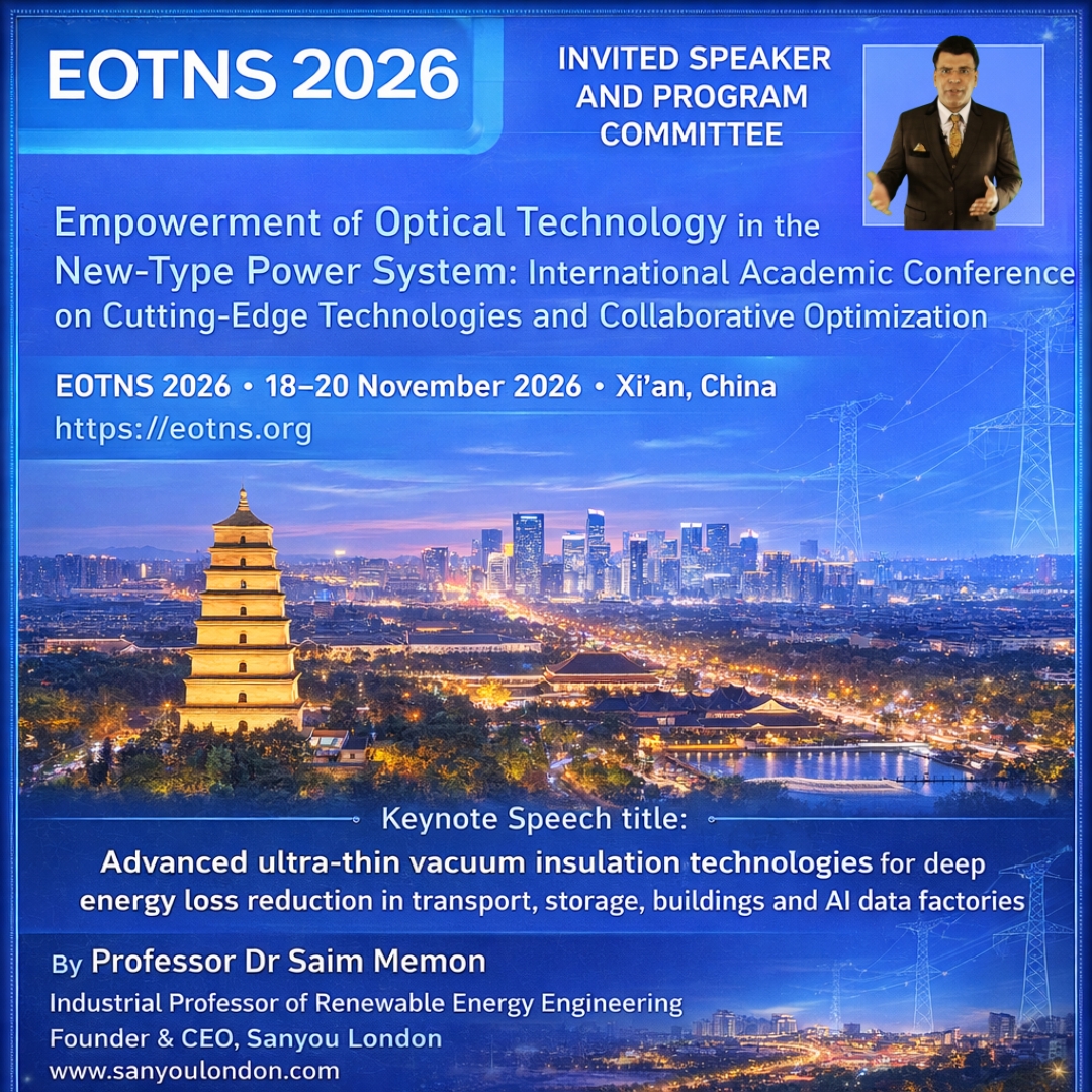 Invited Speech by Sanyou London in Xi’an, China on Vacuum Insulation and AI Data Factories, EOTNS 2026 Saim Memon