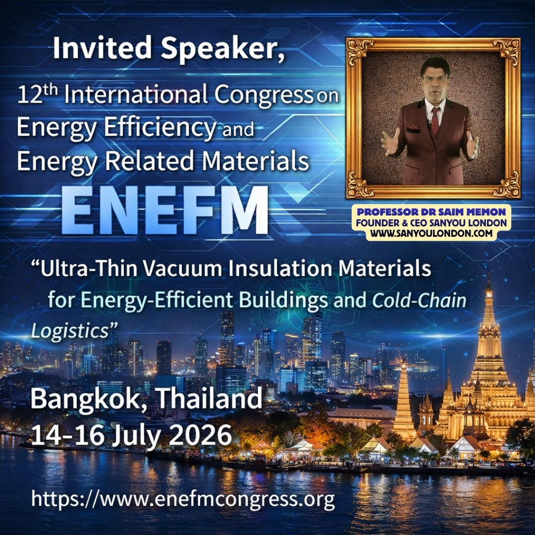 Sanyou London Speaker Bangkok, Thailand on Vacuum Insulation Materials, ENEFM 2026 Saim Memon
