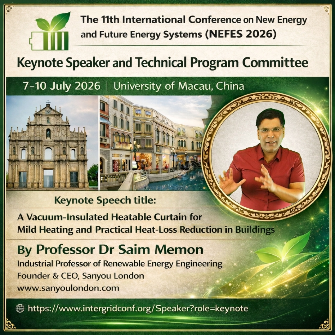 Sanyou London Keynote in Macao, China on Heatable Curtain, NEFES 2026 Saim Memon